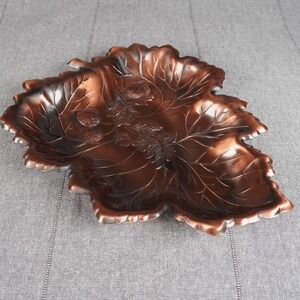Vintage CopperCraft Guild Strawberry Leaf Embossed Decorative Copper Tray